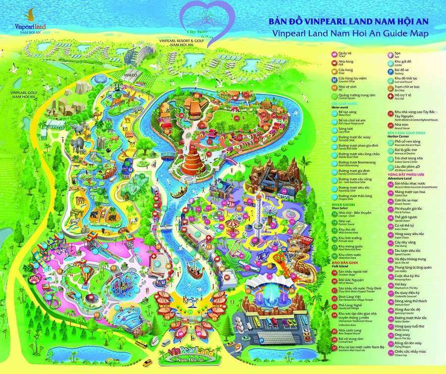 Sơ đồ khám phá Vinpearl Nam Hội An