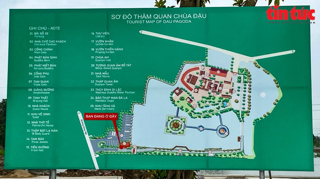 Sơ đồ tham quan chùa Đậu