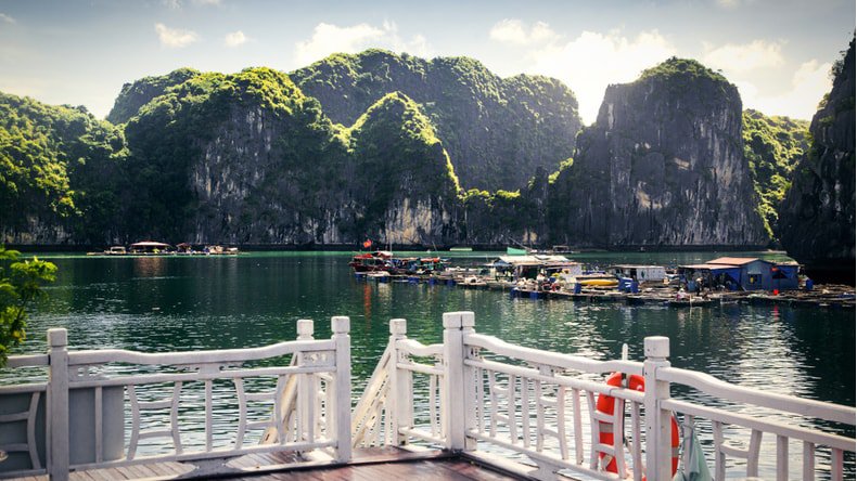 Cruising among splendid limestone islands in Lan Ha Bay