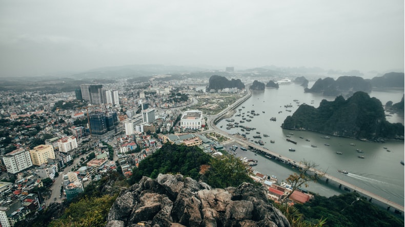 Halong bay view from the top of Bai Tho Mountain!