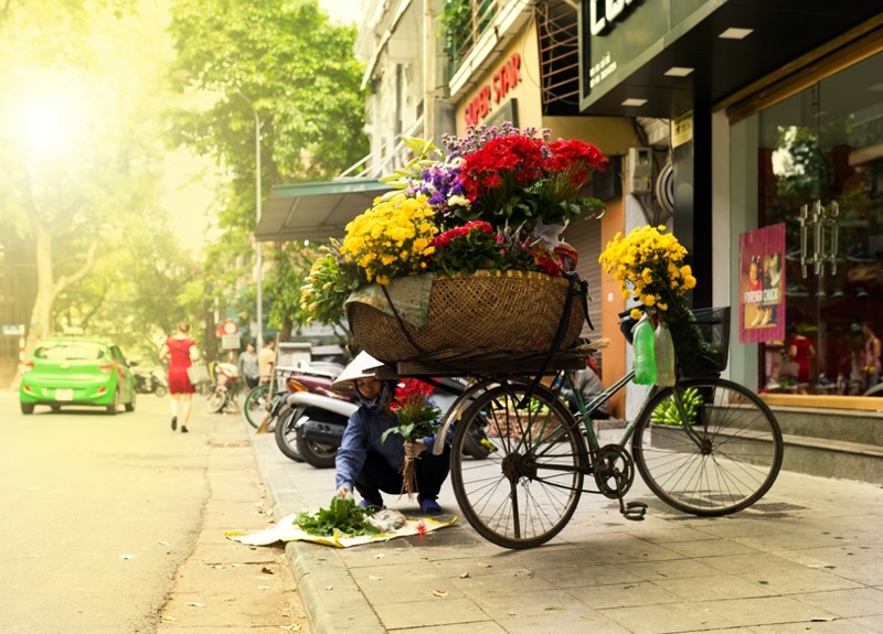 Flower vendor in Hanoi