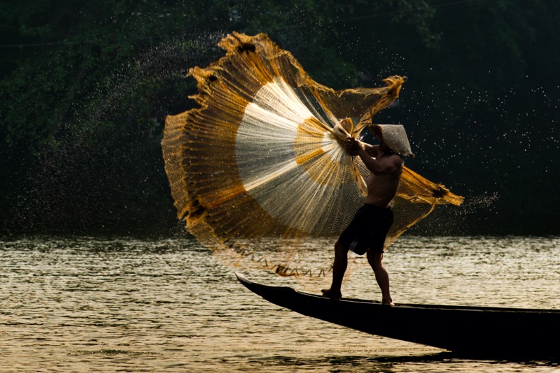 Fishing on Huong River