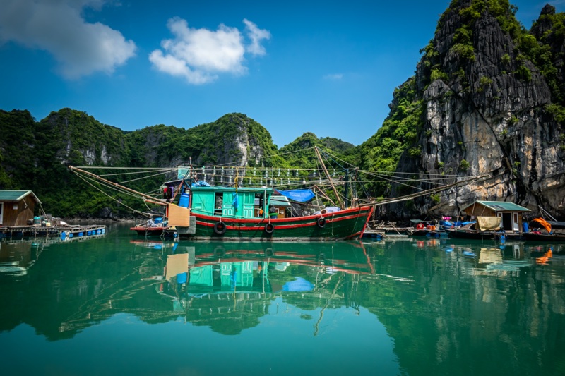 Vung Vieng floating village in Halong